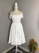 Load image into Gallery viewer, Caroline Dress in White cotton - Shop women style vintage, Audrey Hepburn jackets online -Christine
