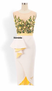 Eva dress in White Embroidered and Beads