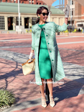 Load image into Gallery viewer, Kennedy Coat set in Hounds Tooths green
