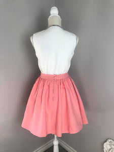 Julie skirt in Pink matching white top Linen - Shop women style vintage, Audrey Hepburn jackets online -Christine