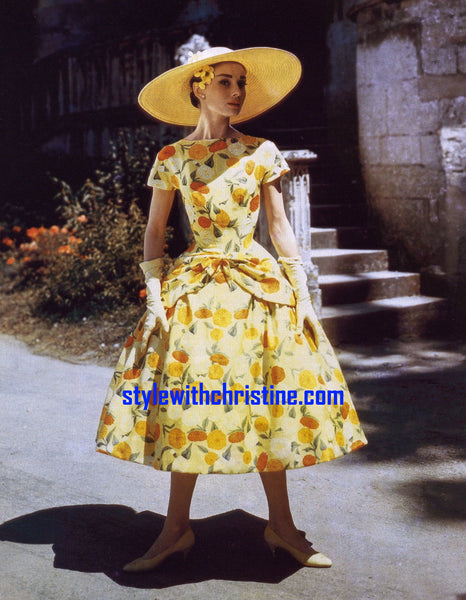 Audrey's Yellow print dress in Funny Face