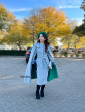 Load image into Gallery viewer, Elizabeth dress in grey matching cape
