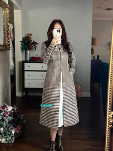 Irina Fall Coat in Hounds Tooths Brown
