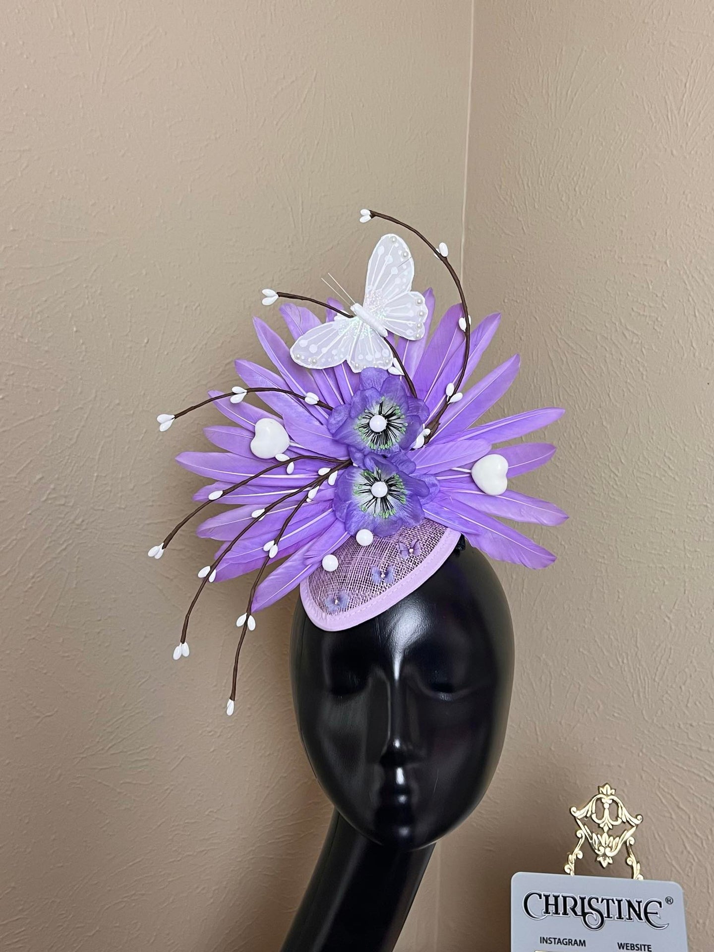 Purple lavender teardrop headpiece