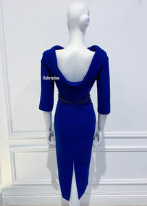 Karen dress in Royal Blue and Teal