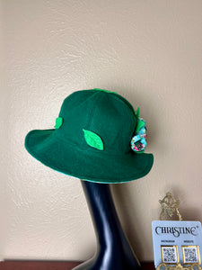 Romantic Cloche green hat matching coat