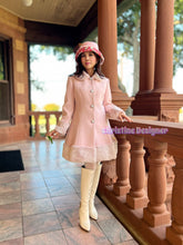 Load image into Gallery viewer, Princess coat in dusty pink fur collar
