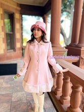 Load image into Gallery viewer, Princess coat in dusty pink fur collar
