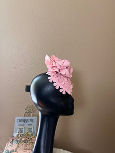 Headpiece in pink rose flower