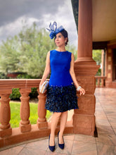 Load image into Gallery viewer, Jiji dress in Royal blue feather
