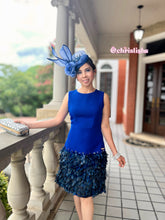 Load image into Gallery viewer, Jiji dress in Royal blue feather
