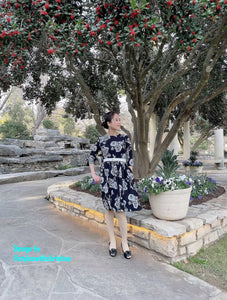 Abi Dress in white Rose silk Size S - Shop women style vintage, Audrey Hepburn jackets online -Christine