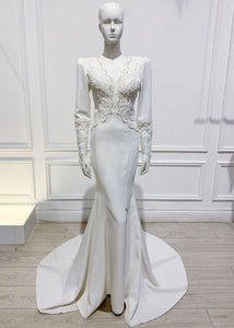 Diana Gown in solid white - Shop women style vintage, Audrey Hepburn jackets online -Christine