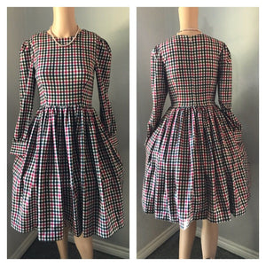 Loren Dress in Autumn Plaid Checkered - Shop women style vintage, Audrey Hepburn jackets online -Christine