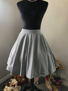 Lolita suit Small Black Checkered Gingham cotton - Shop women style vintage, Audrey Hepburn jackets online -Christine