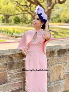 Susana dress in pink matching cape