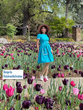 Load image into Gallery viewer, Lily Dress in &quot;AQUA&quot; Blue size S - Shop women style vintage, Audrey Hepburn jackets online -Christine
