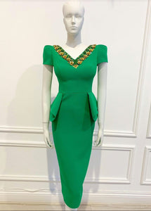 Natalie dress in Green - Shop women style vintage, Audrey Hepburn jackets online -Christine