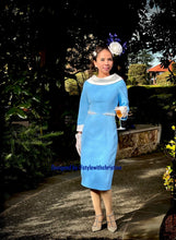Load image into Gallery viewer, Casa dress in solid Blue white
