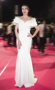Melody Gown in white - Shop women style vintage, Audrey Hepburn jackets online -Christine