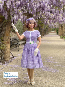 Layla Dress in Polka Dots Rayon - Shop women style vintage, Audrey Hepburn jackets online -Christine