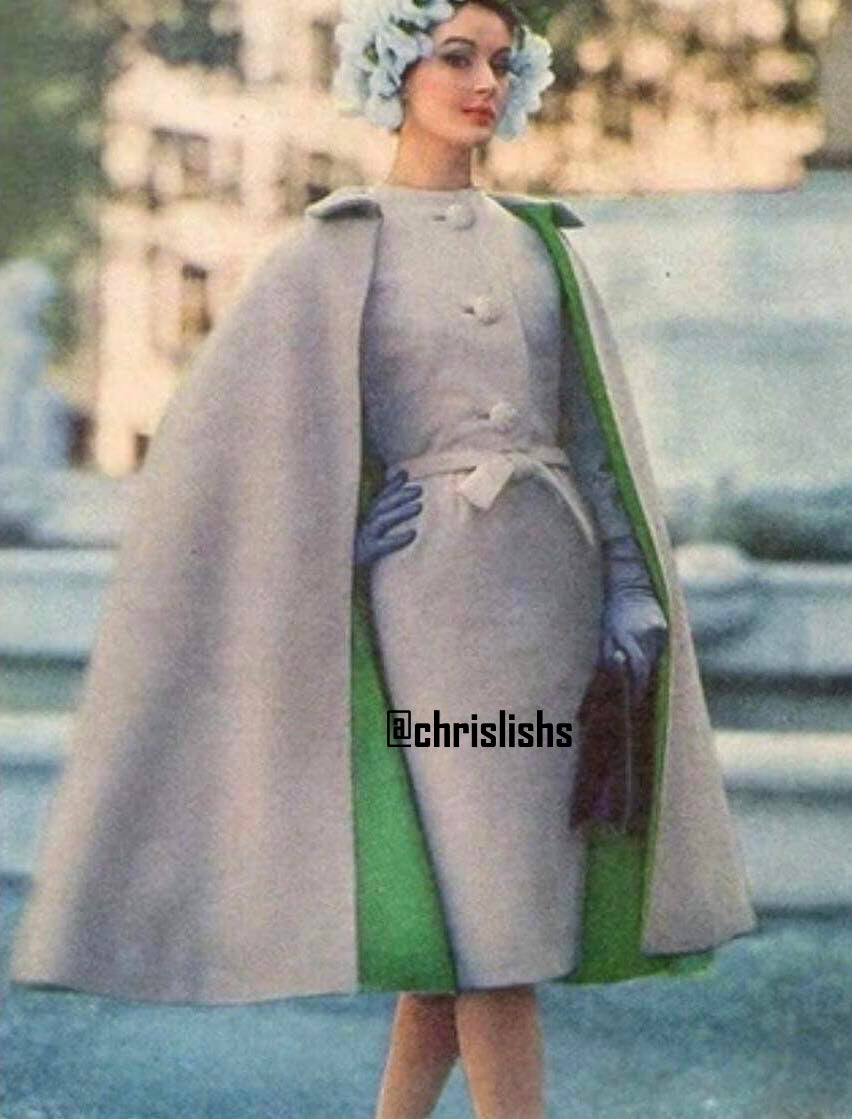 Elizabeth dress in grey matching cape