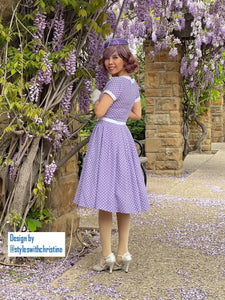 Layla Dress in Polka Dots Rayon - Shop women style vintage, Audrey Hepburn jackets online -Christine
