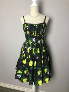 Lana Dress in lemon print cotton Size S - Shop women style vintage, Audrey Hepburn jackets online -Christine