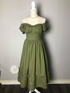 Belle Dress in linen - Shop women style vintage, Audrey Hepburn jackets online -Christine