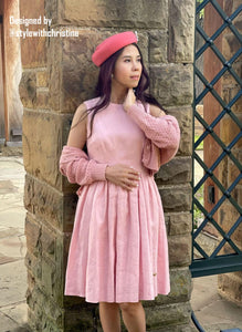 Audrey Dress in Powder Pink linen