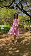 Load and play video in Gallery viewer, Elisa Dress in Gingham pink linen
