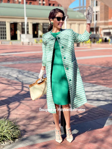 Kennedy Coat set in Hounds Tooths green