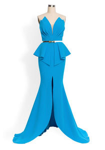 Lazona Gown in Blue - Shop women style vintage, Audrey Hepburn jackets online -Christine