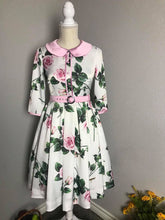 Load image into Gallery viewer, Kennedy Dress in Roses Silk - Shop women style vintage, Audrey Hepburn jackets online -Christine
