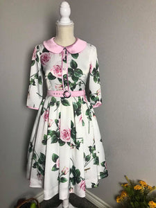 Kennedy Dress in Roses Silk size S - Shop women style vintage, Audrey Hepburn jackets online -Christine