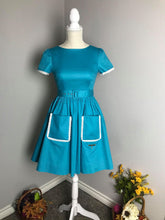 Load image into Gallery viewer, Lily Dress in &quot;AQUA&quot; Blue size S - Shop women style vintage, Audrey Hepburn jackets online -Christine
