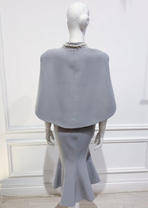 Licia dress in grey matching cape