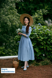 Kennedy Dress in Linen - Shop women style vintage, Audrey Hepburn jackets online -Christine