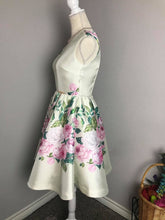 Load image into Gallery viewer, Audrey Dress in Rose Bloom Taffeta size S - Shop women style vintage, Audrey Hepburn jackets online -Christine
